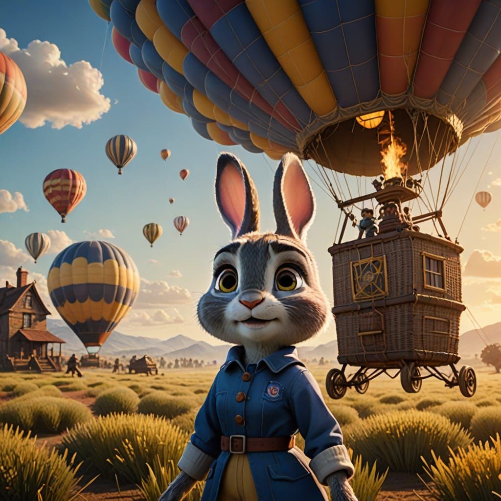 Victorian-Era Judy Hopps Embarks on an Epic Hot Air Balloon ...