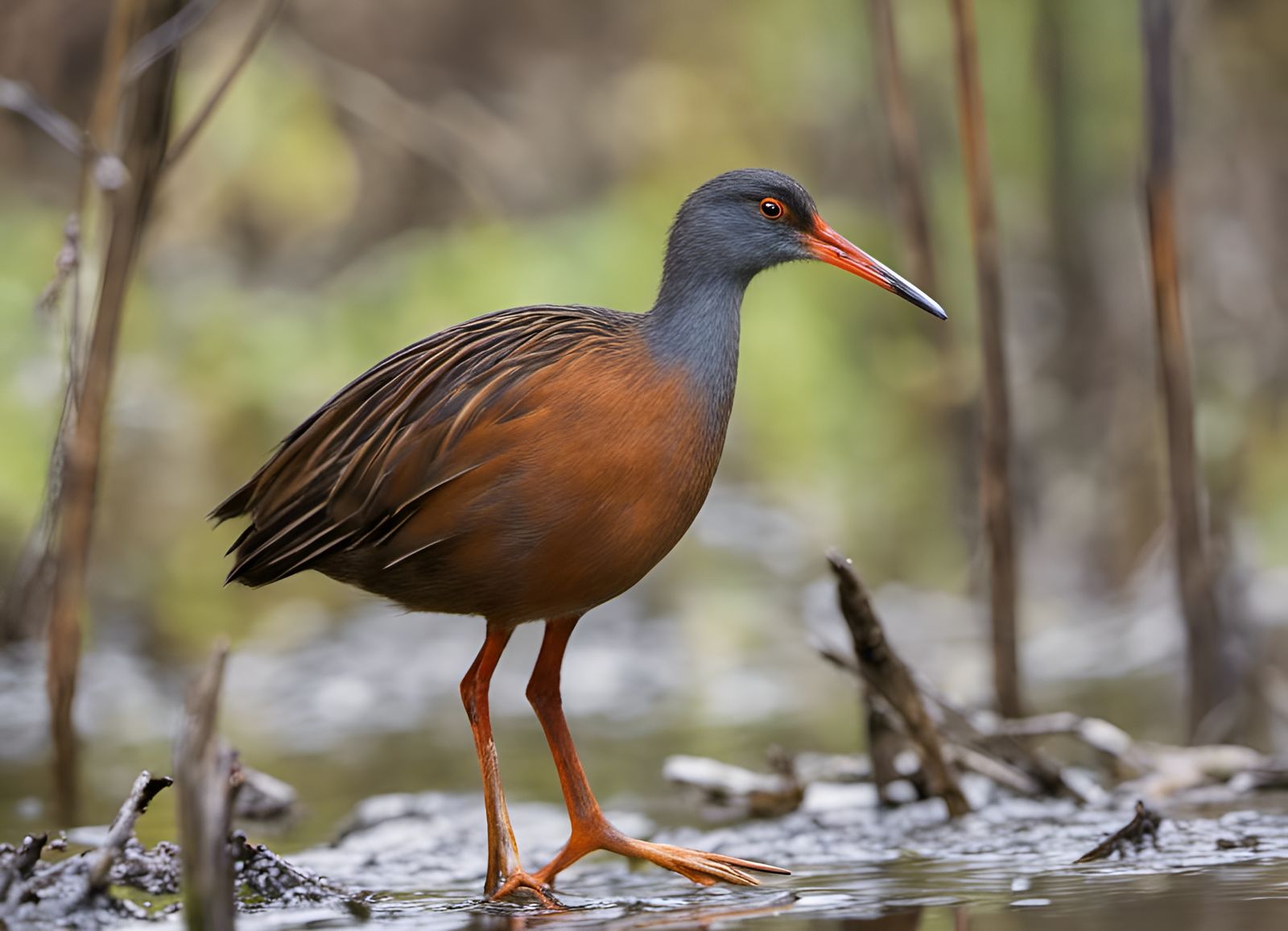 Virginia Rail Portrait in Natural Light