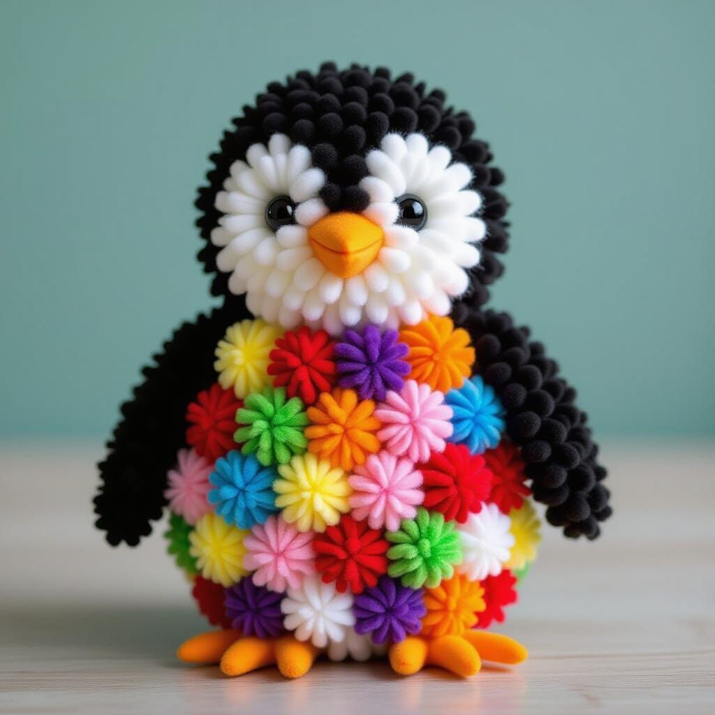 Pom Pom Penguin: A Fluffy and Colorful Creation