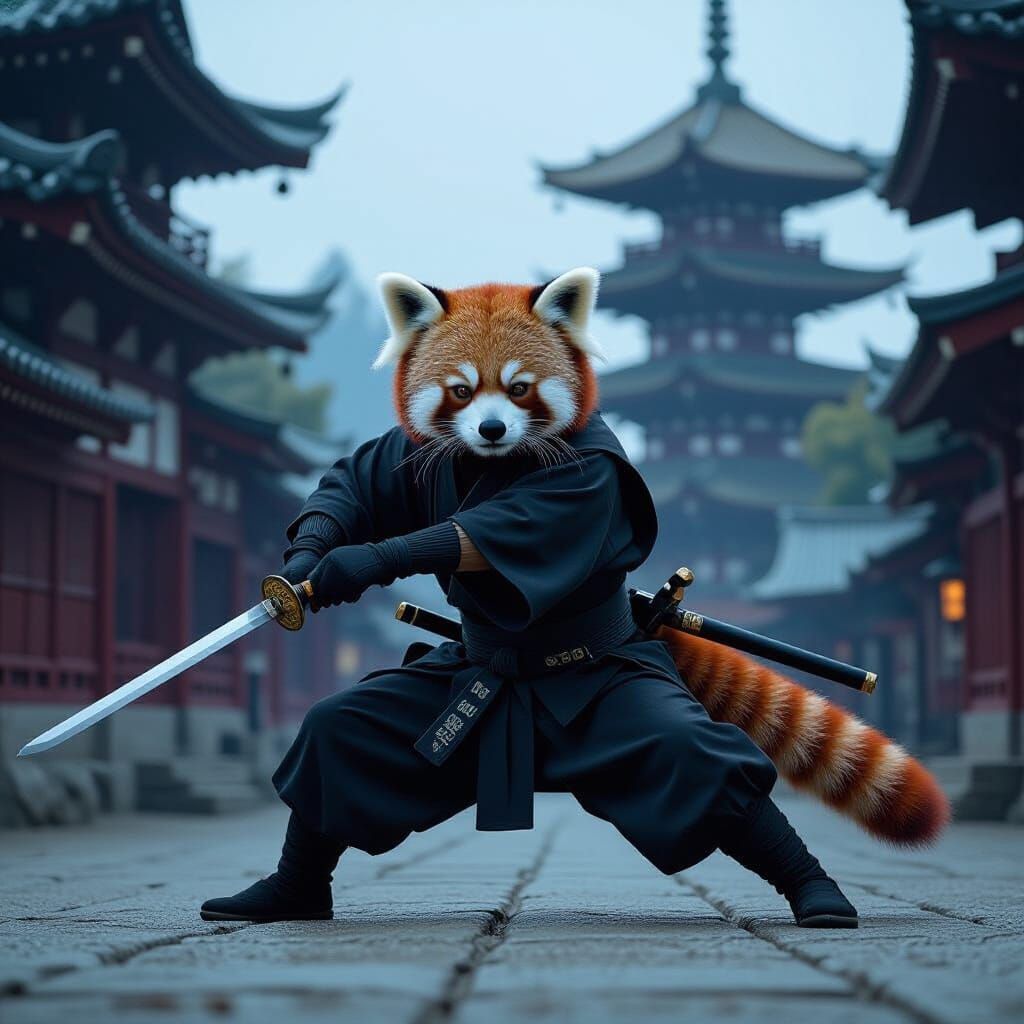 Red Panda Ninja Infiltrates Feudal Japan