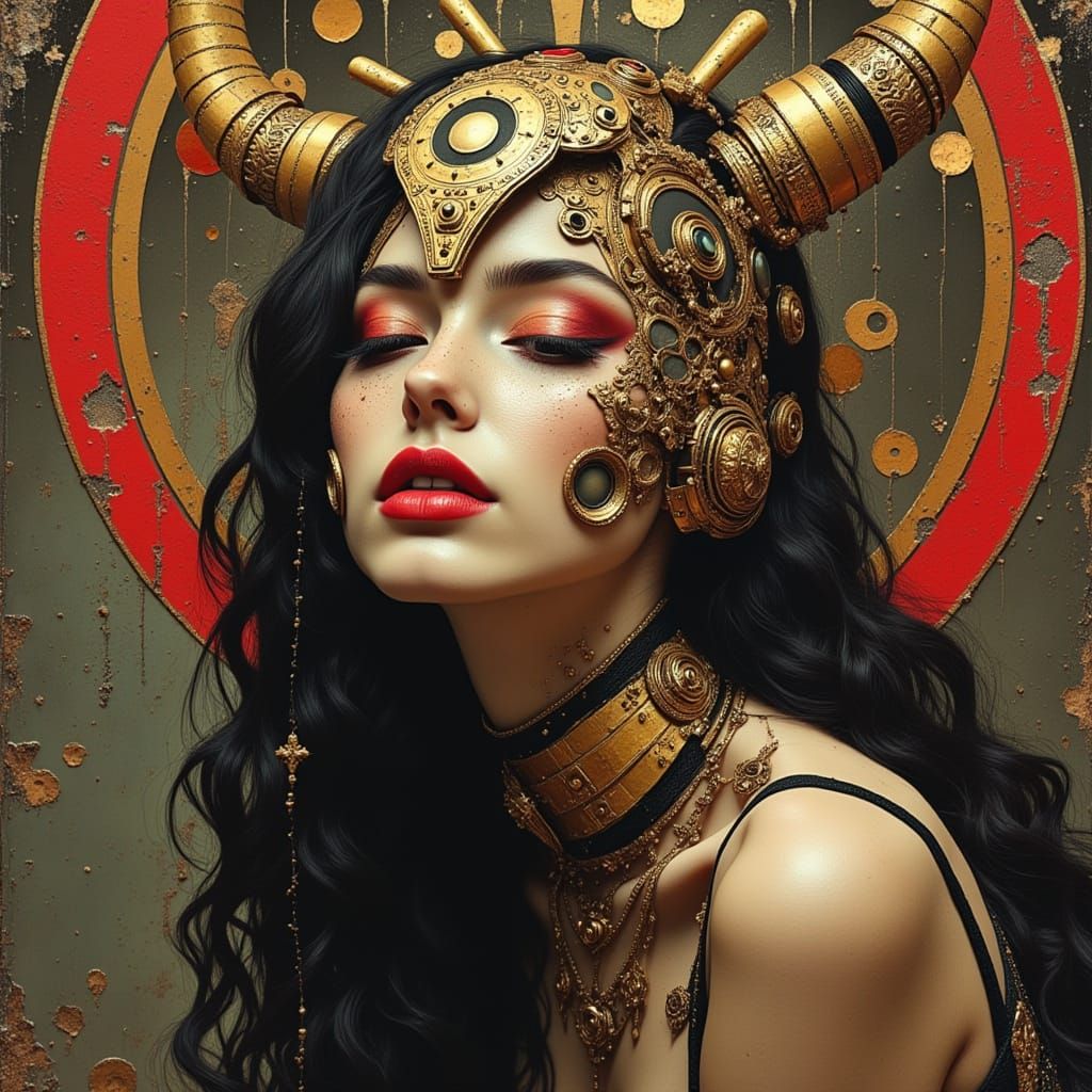 Surreal Bride in Retro-Futuristic Portrait