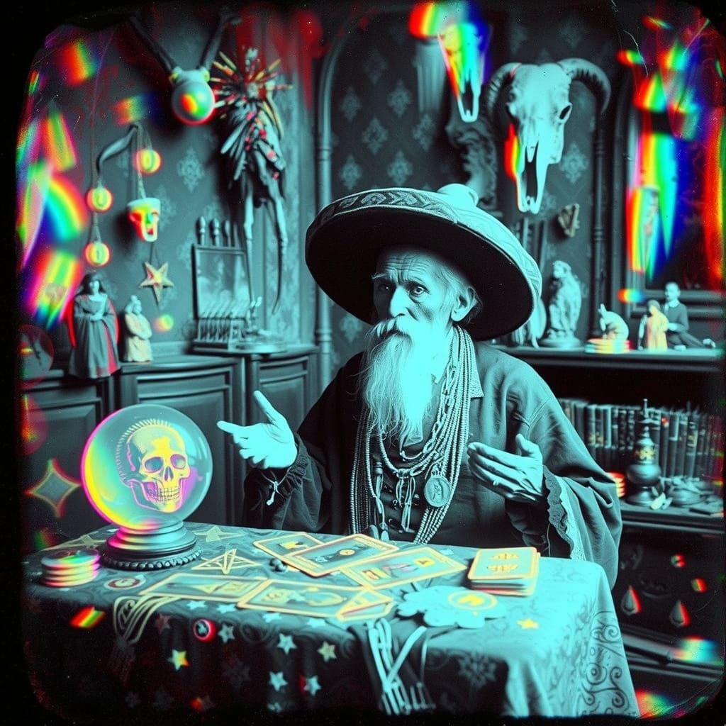 Creepy Wizard Fortune Teller Hologram
