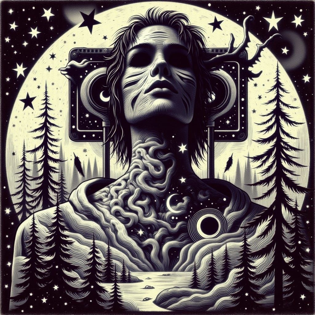 Cyberpunk Yokai Awakens in Neon Dreamscape