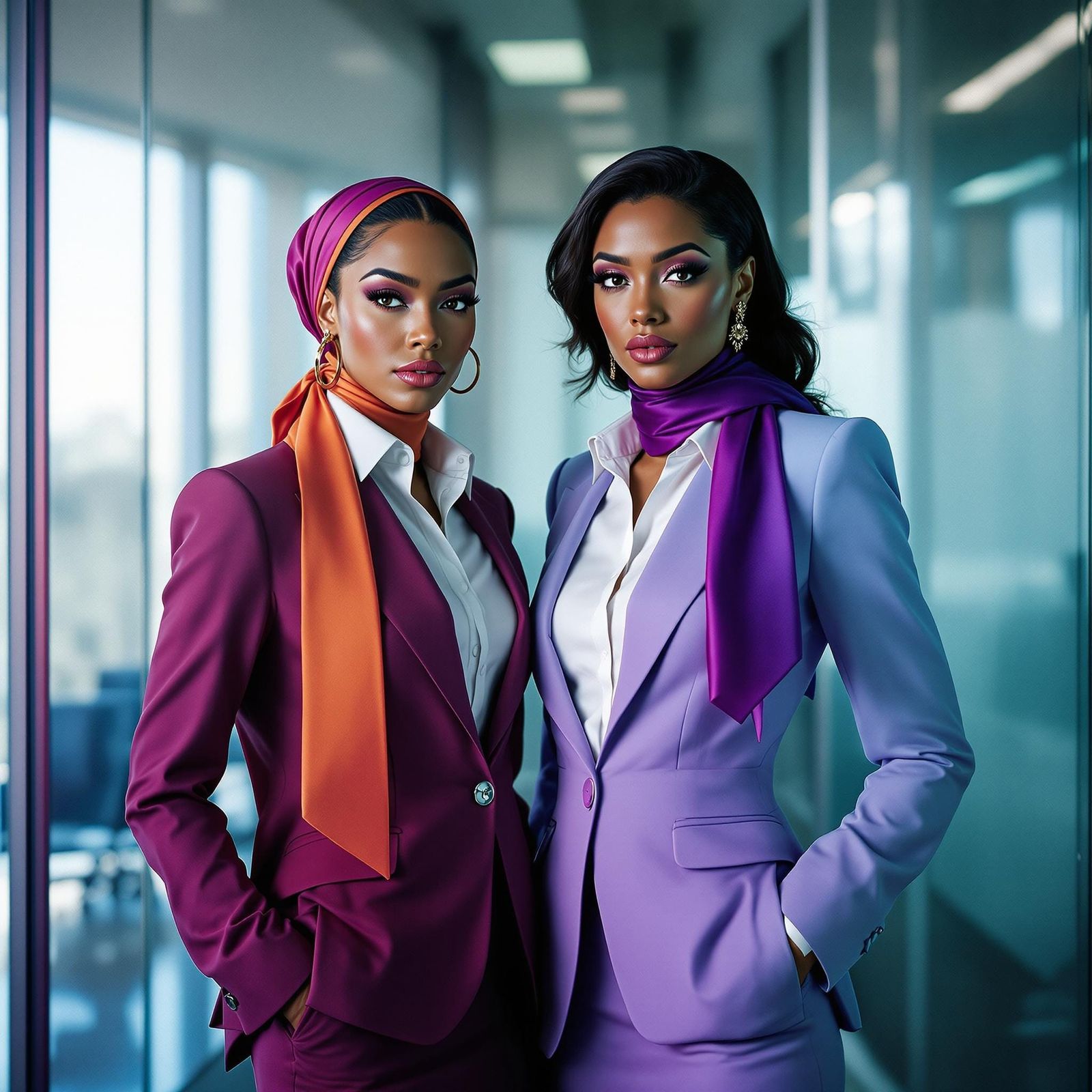Elegant Businesswomen in Corporate Office, LaChapelle Style