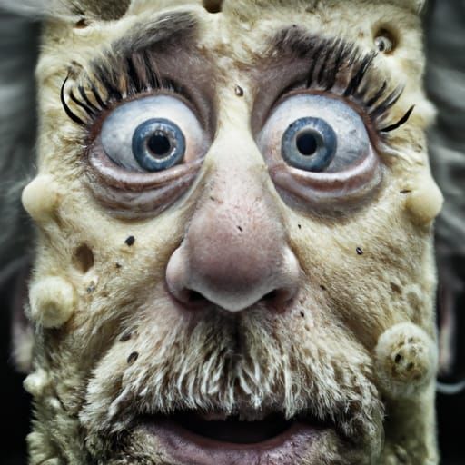 Hyperrealistic Spongebob Portrait in Ambient Light