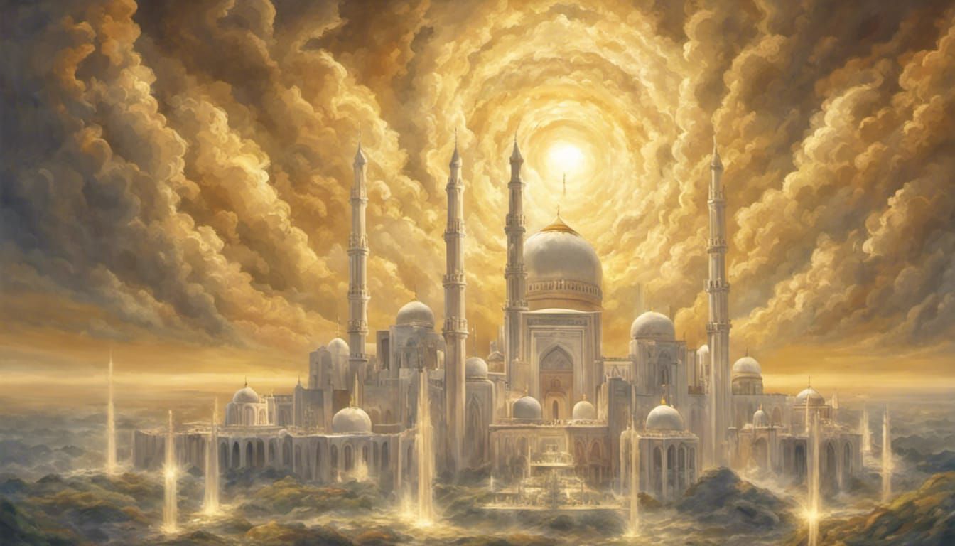 Divine Figure Enthroned in Glory and Light