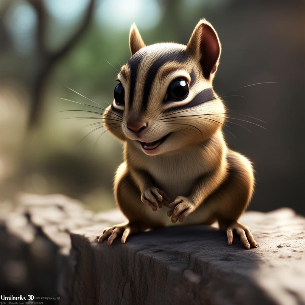 Detailed 3D Chipmunk Rendering
