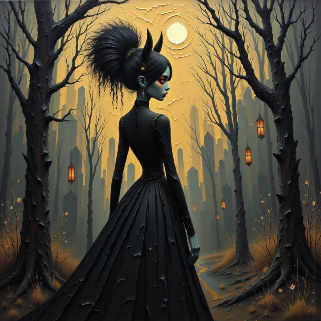 Goth Beauty Portrait with Grunge Aesthetic