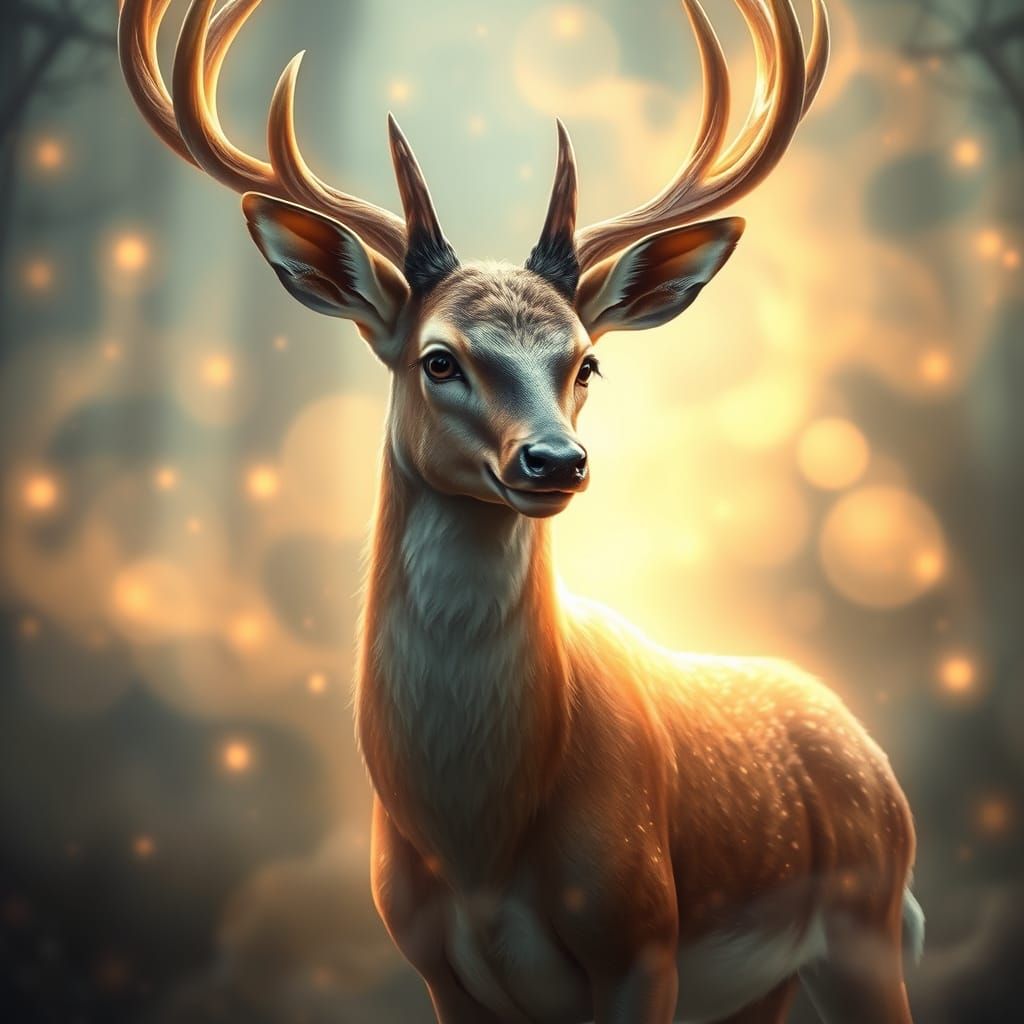 Majestic Deer with Enigmatic Human Smile