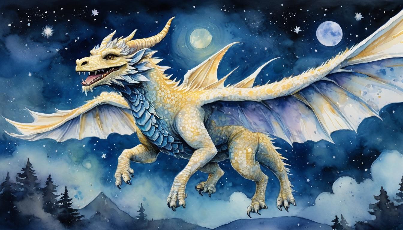 Falkor the Luck Dragon in Pen and Ink