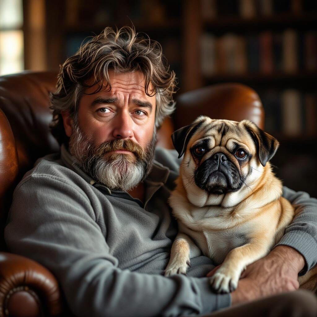 Man and Pug Doppelgangers Share Eerie Resemblance