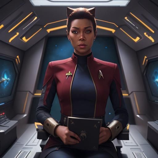 Wildcat as Starfleet Officer: Detailed Matte Painting