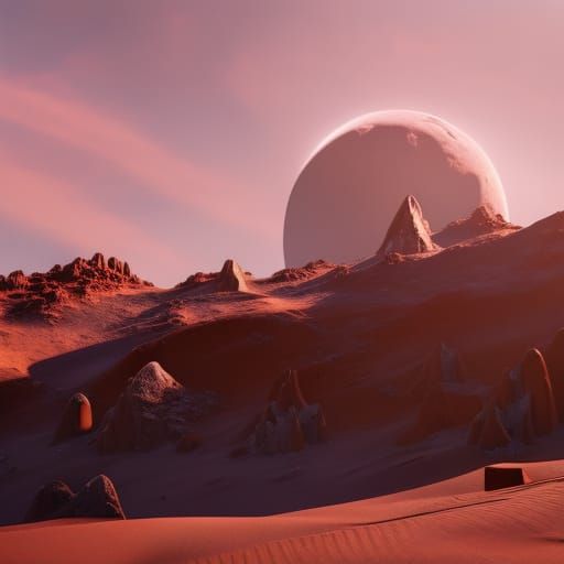 Gingerbread House on Chocolate Planet, Matte Painting