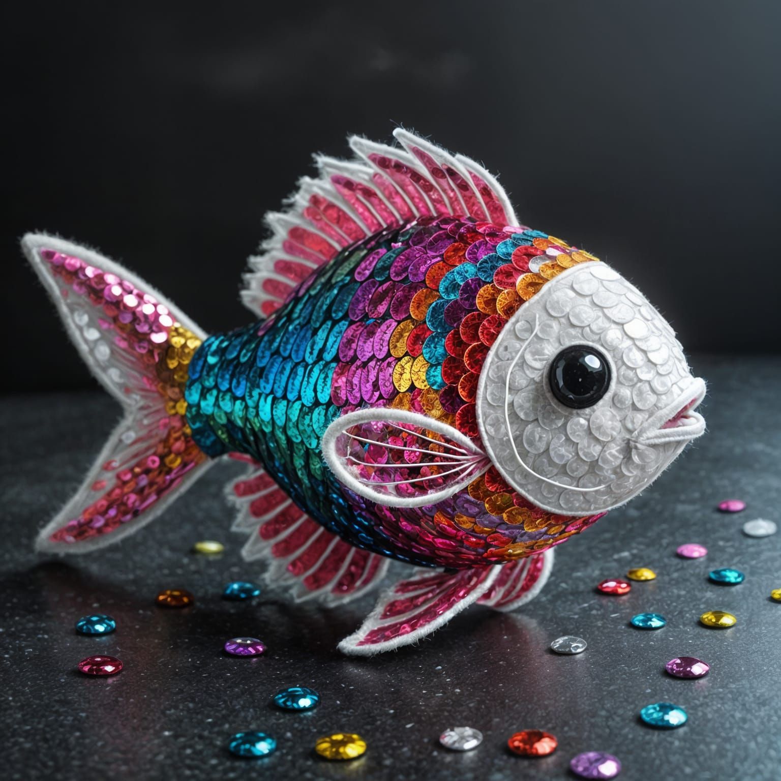 Sequin fish for april fool’s day