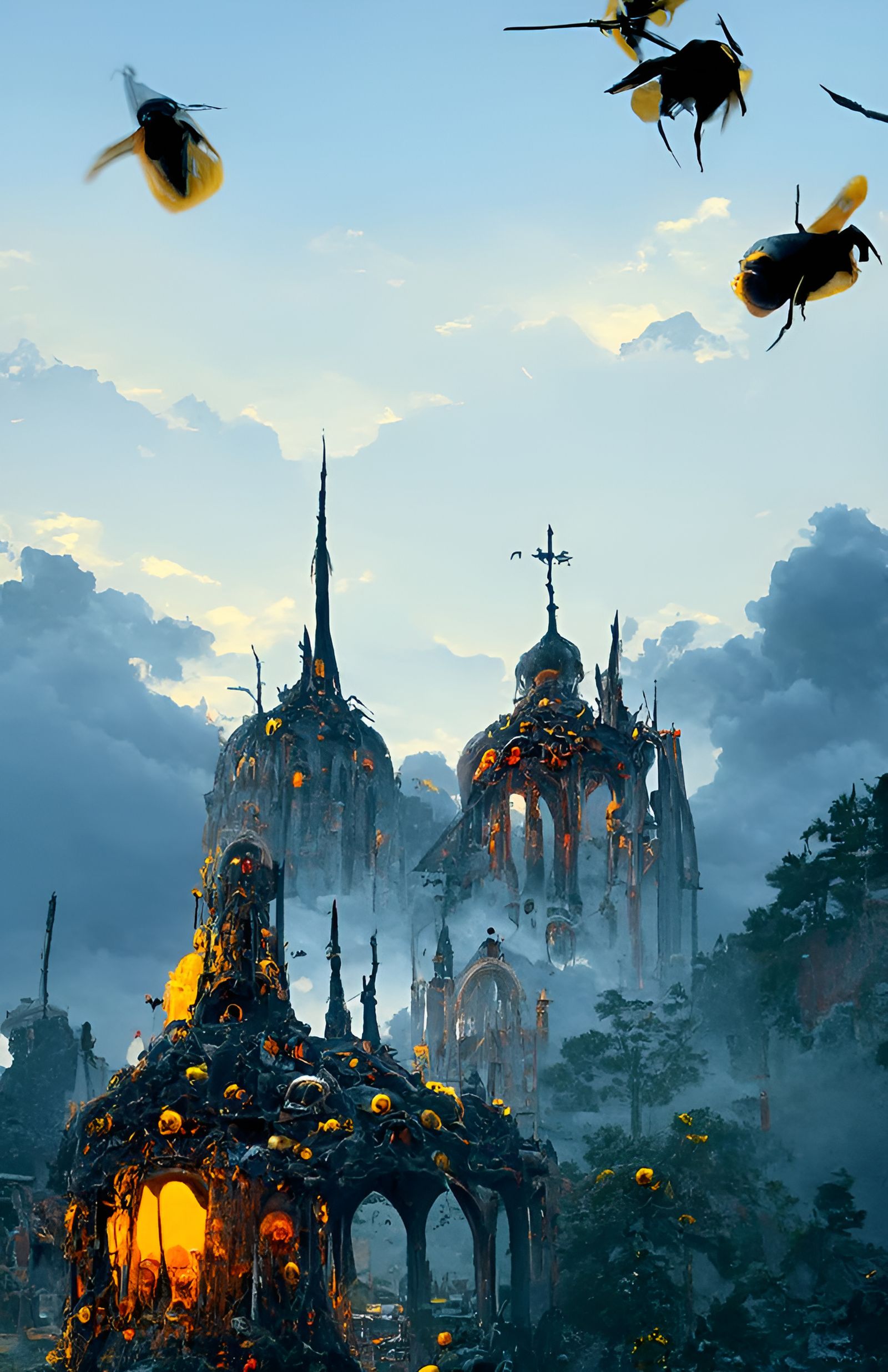 Wasp Cathedral at Dusk: Sinister and Elaborate