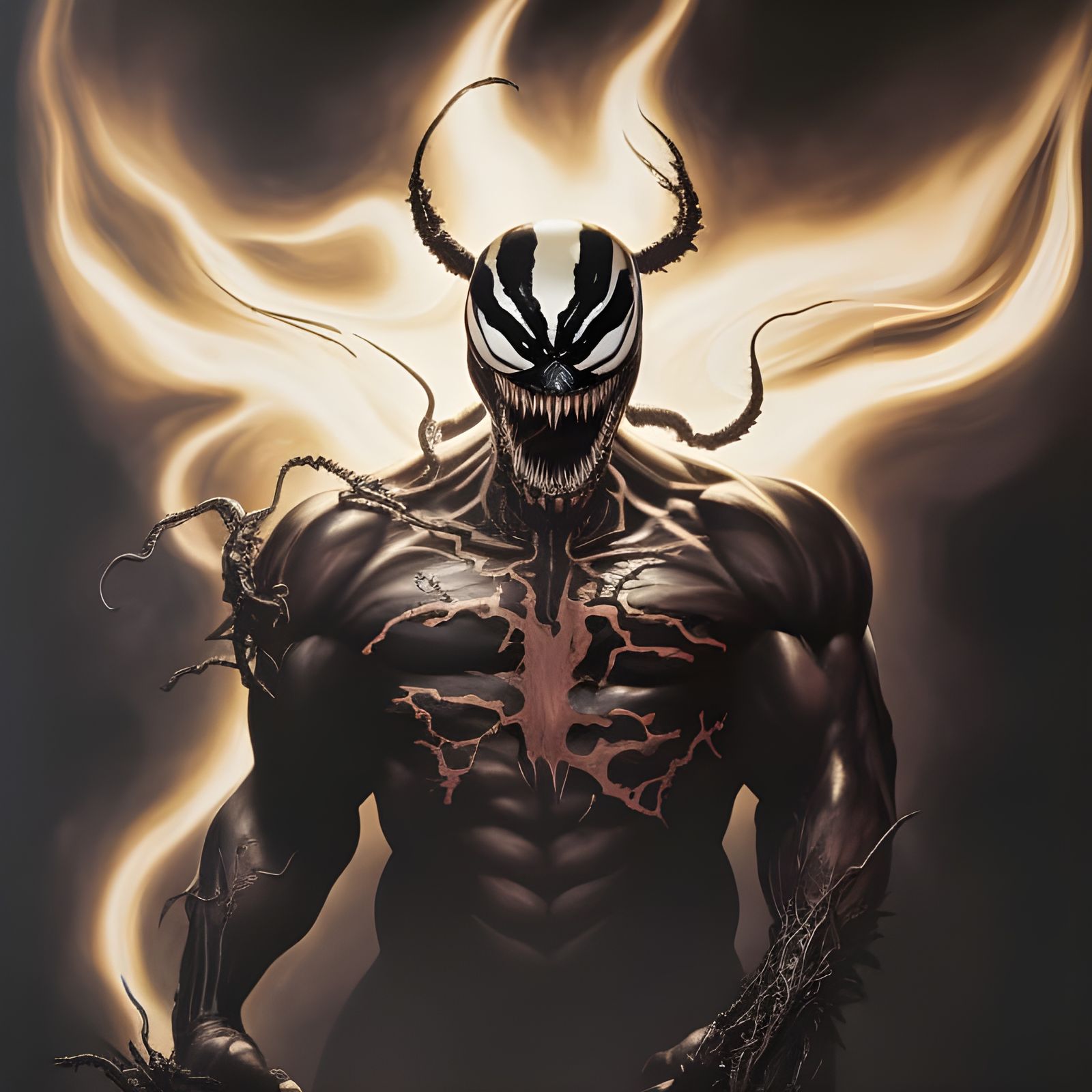 Venom Portrait with Intricate Details as Digital Art