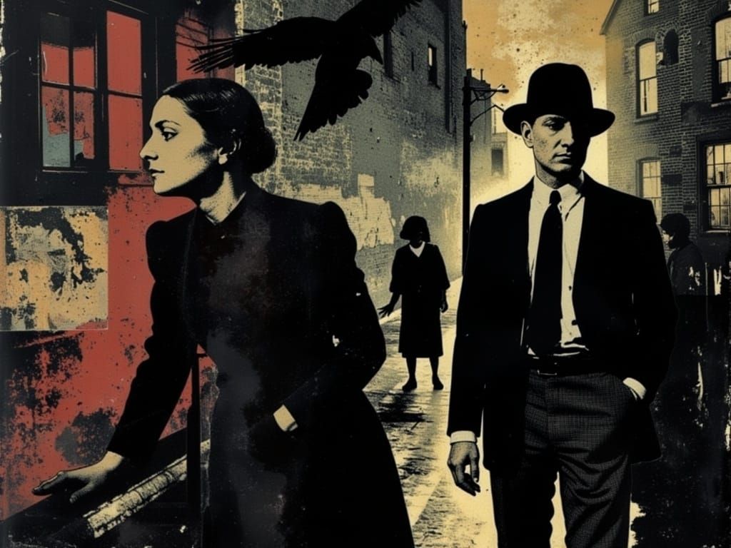 Noir Graphic Novel Scene in 1940s San Francisco