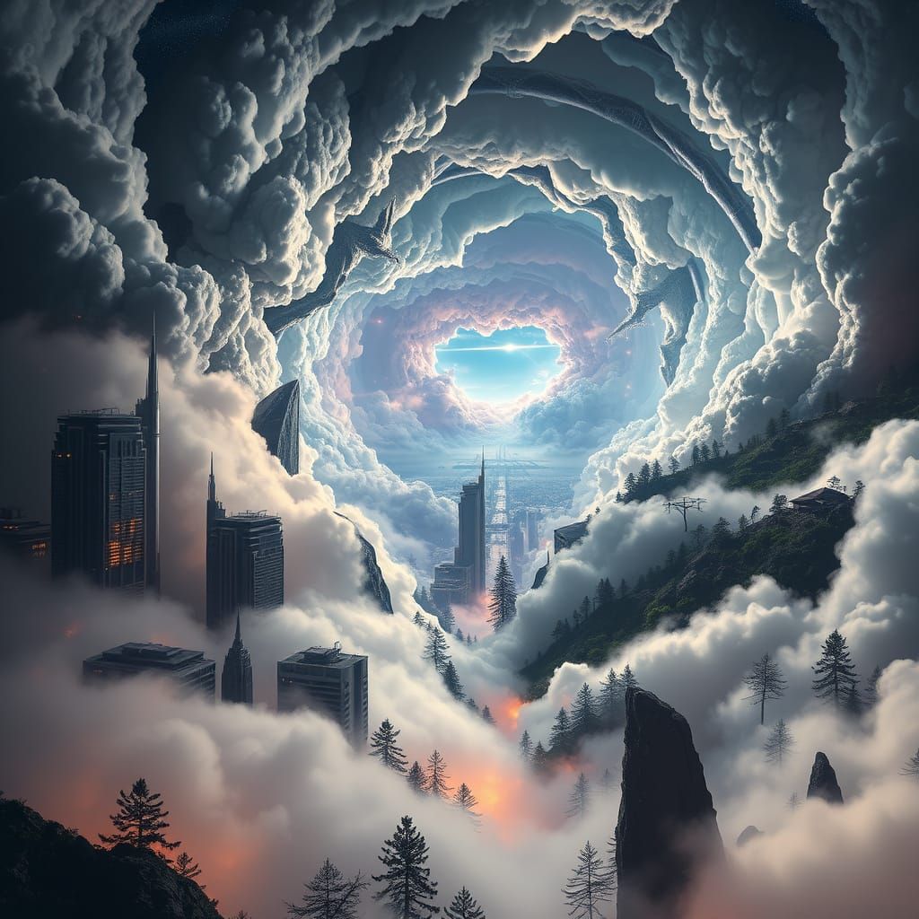 Cosmic Vortex: Reality's Fractured Edge