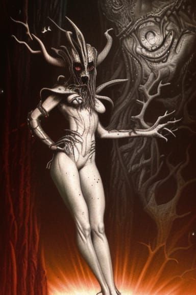 Gothic Zombiecore in Monochromatic Pencil Sketch Style