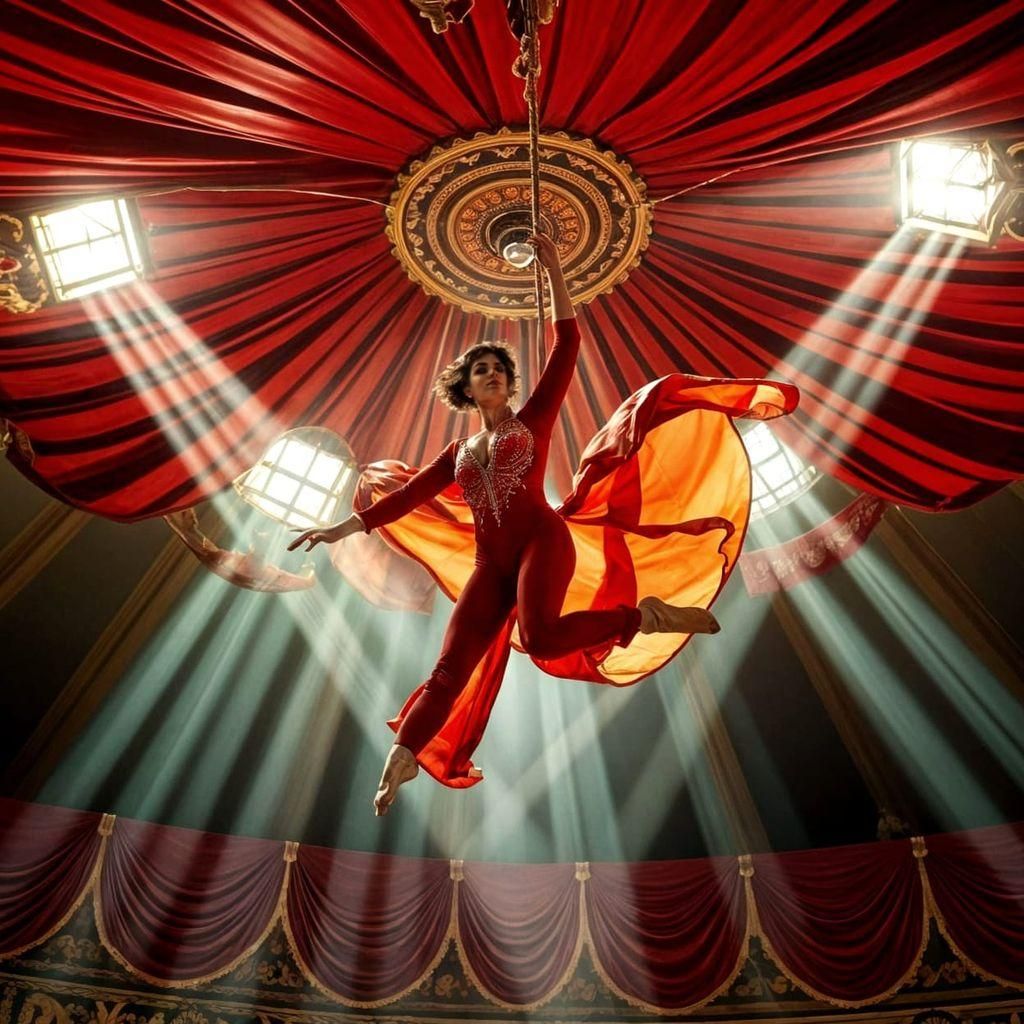 Trapeze Artist Portrait in Classical Style