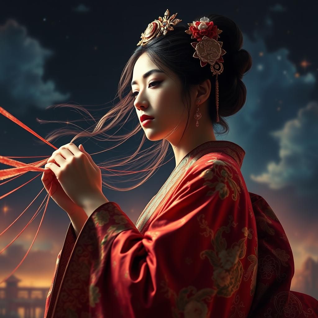 Nuwa Sewing the Sky: A Photorealistic Portrait