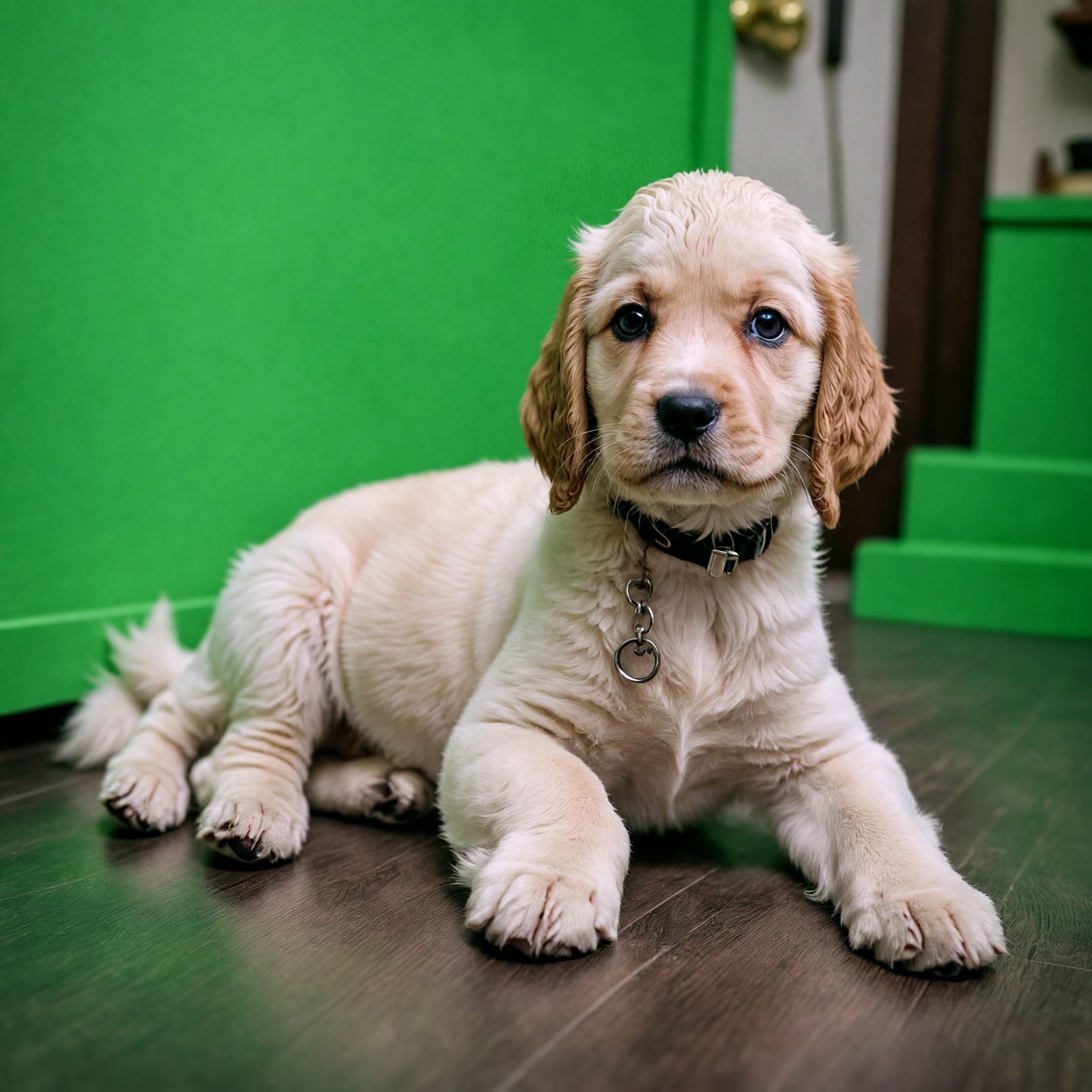 Hyperrealistic Puppy in a Cozy Home Scene