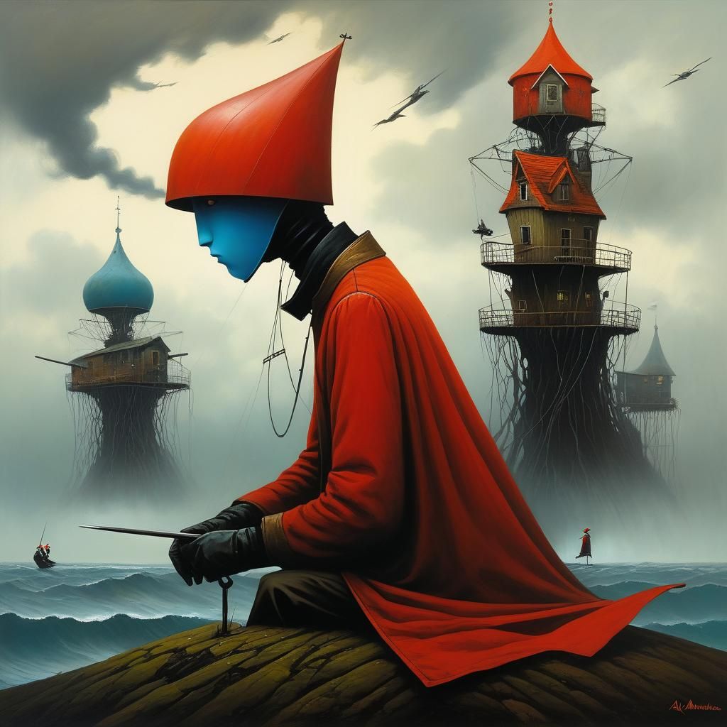 Surreal Portrait in Illustrative Style