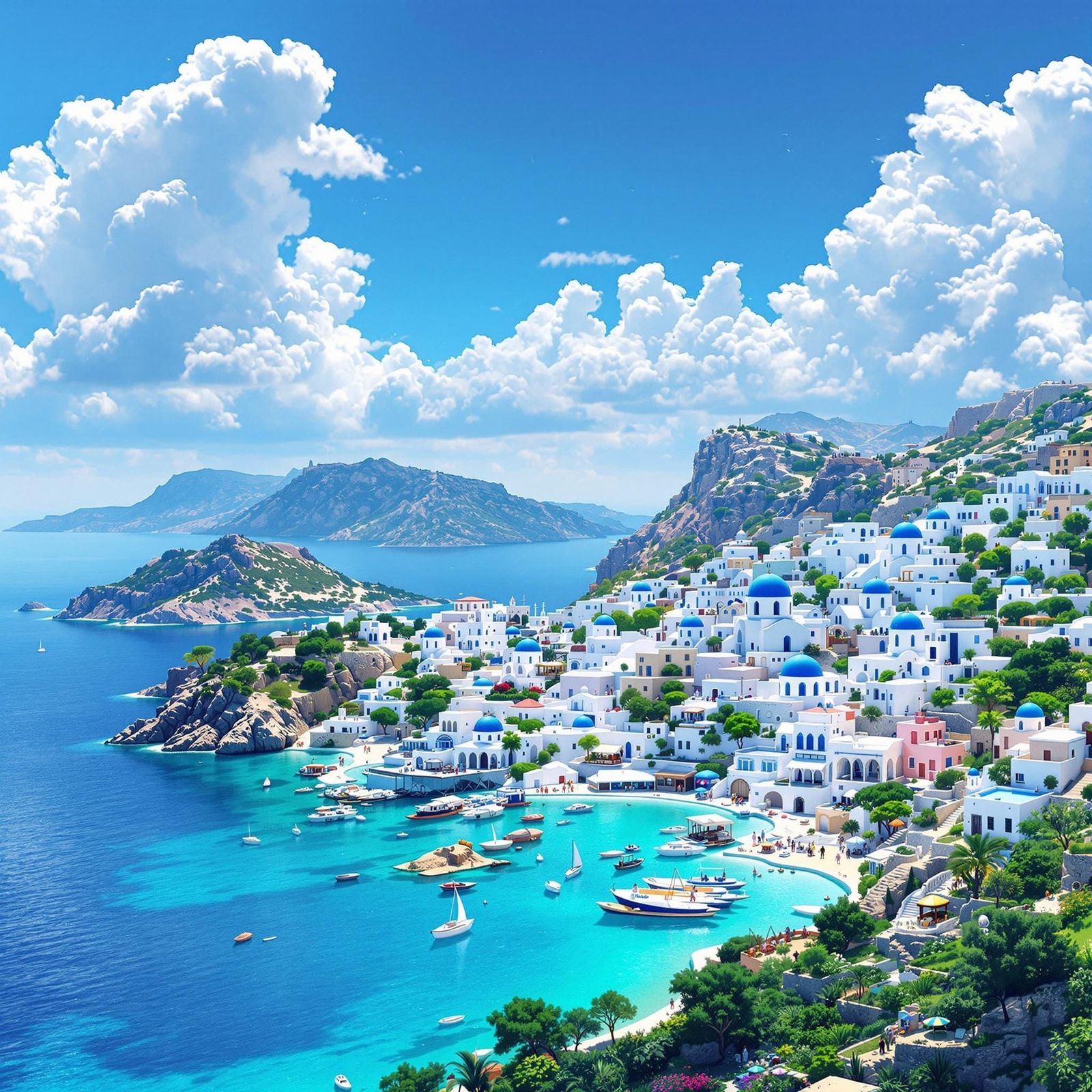 Idyllic Greek Islands in Azure Waters