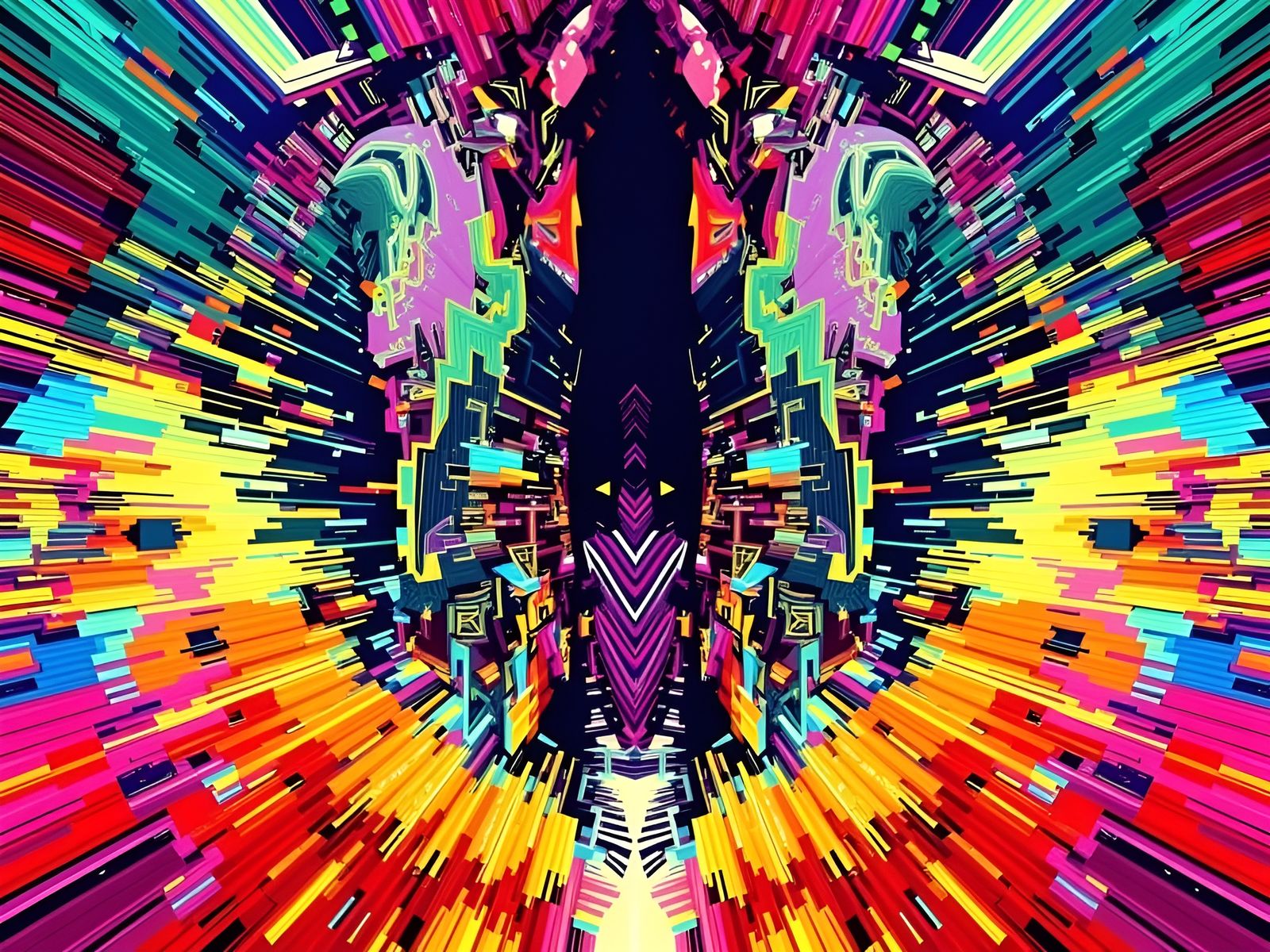 Layered Abstract Image with DMT Background