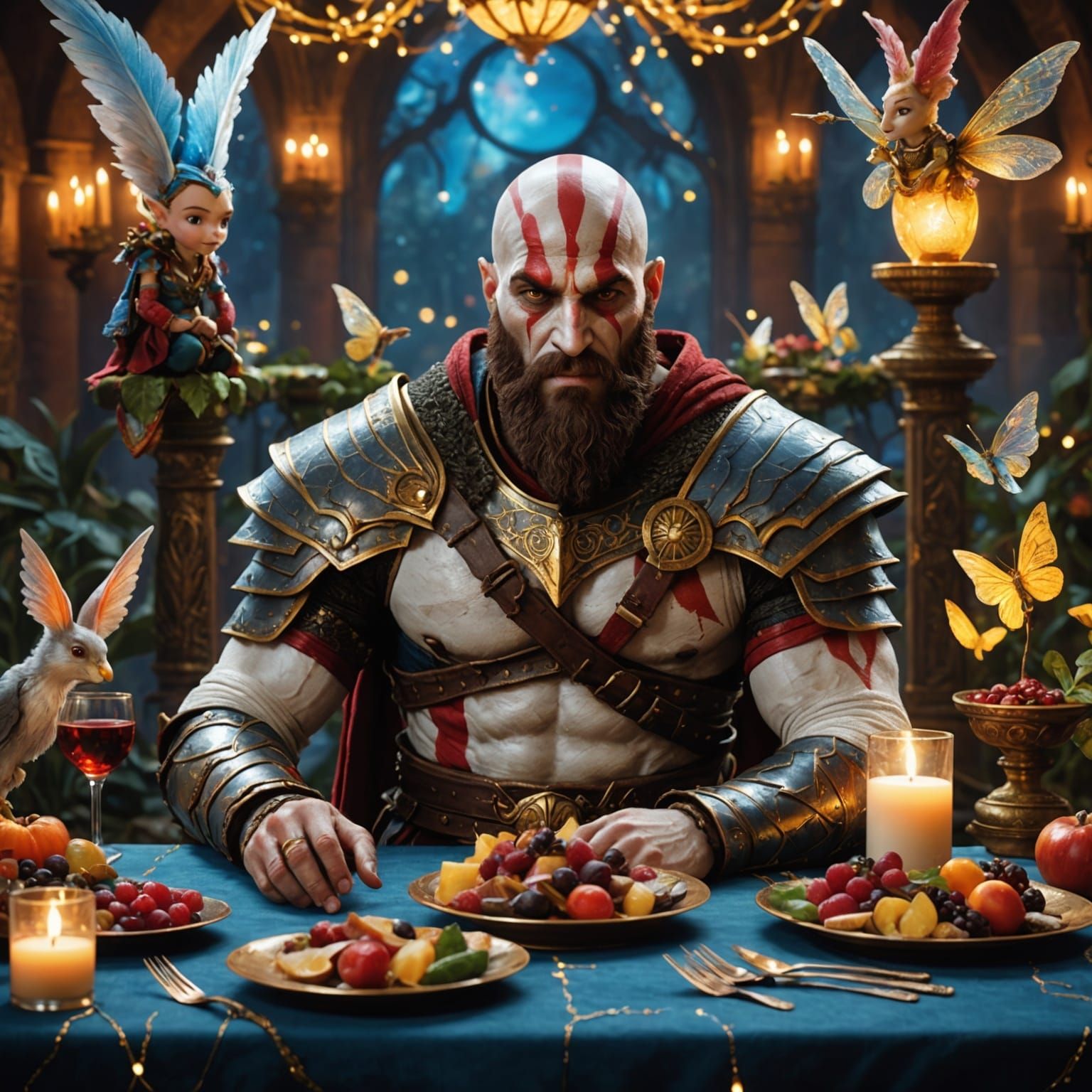 Kratos and Fairies: A Matte Painting