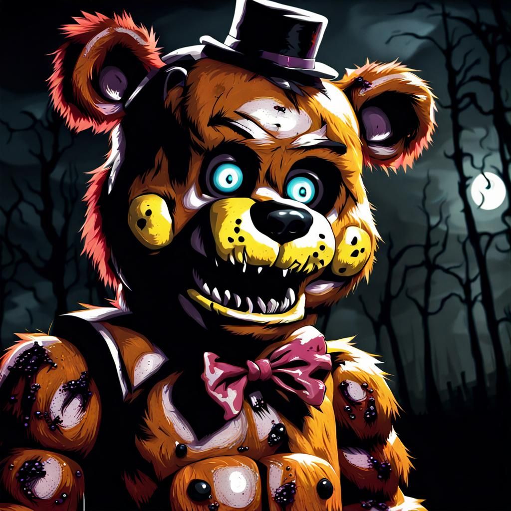 Scary image FNAF BEAR HALLOWEEN zombie bear HD 1080p resolution