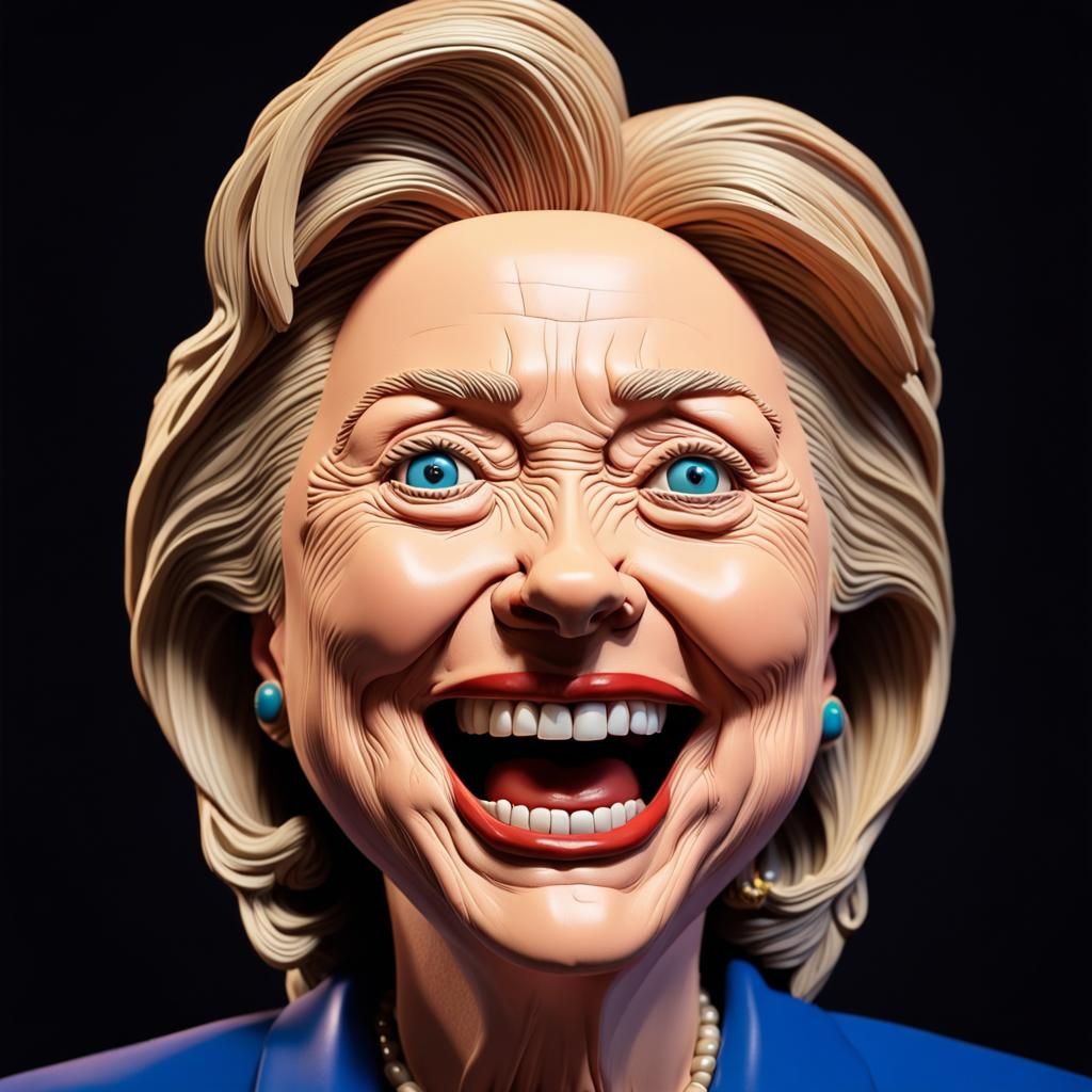 Psycho Hillary Clinton Portrait in Frank Miller Style