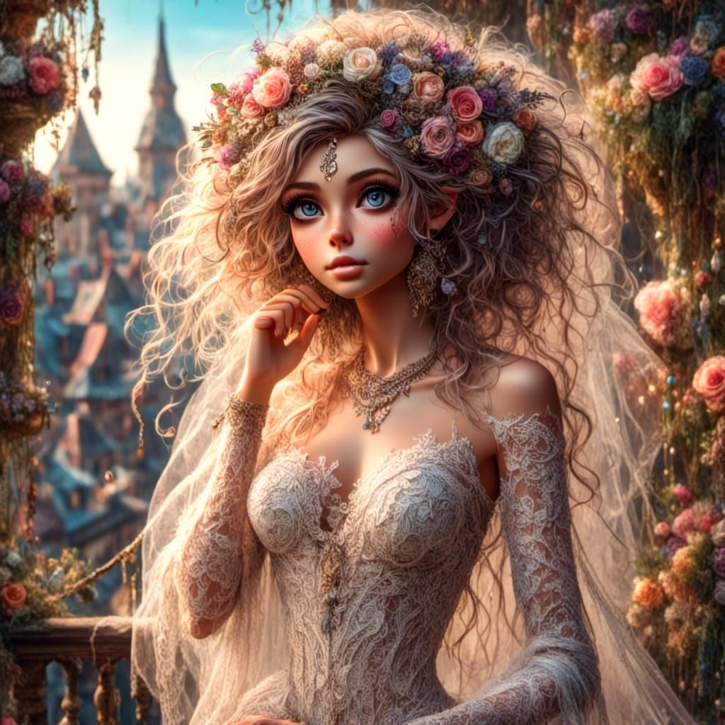 Elegant Bridal Pixie in Whimsical Wedding Scene