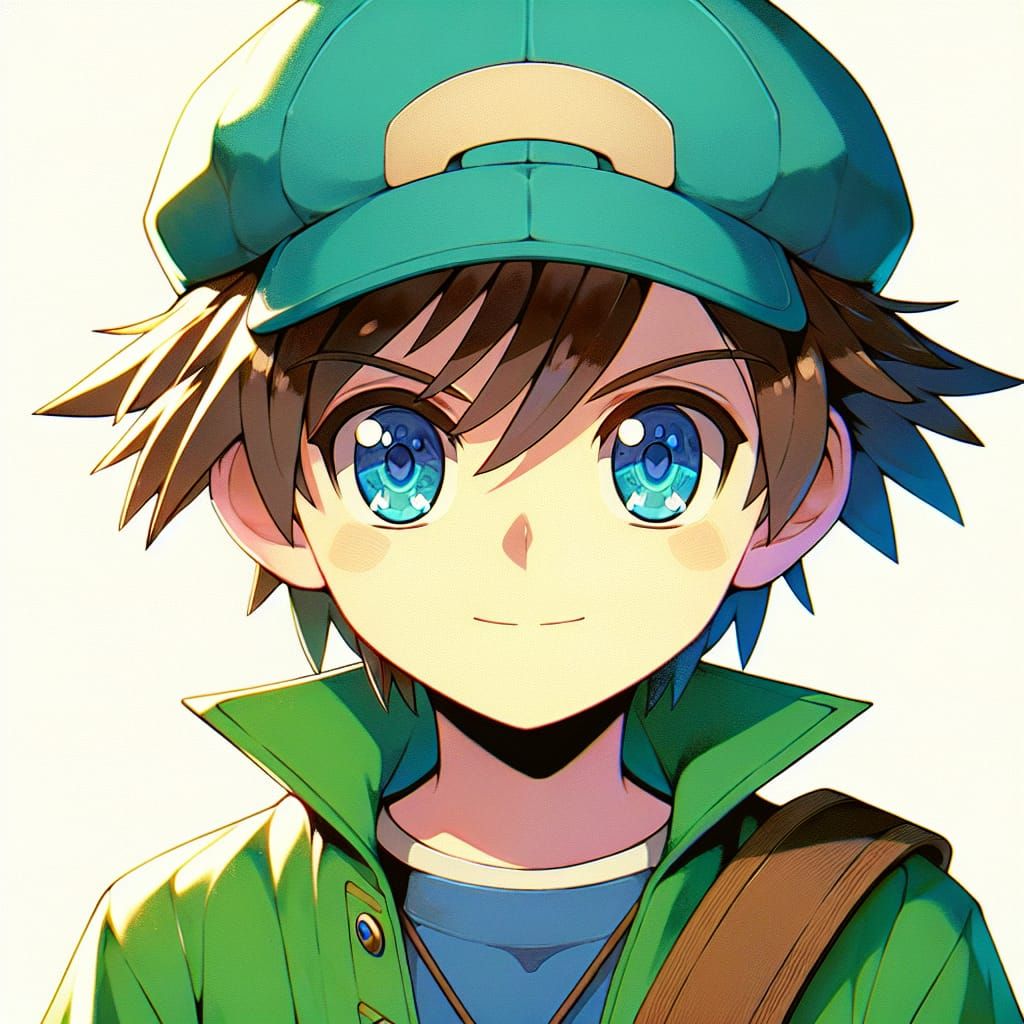 Anime Trainer Overwhelmed with Joy in Cel-Shaded Style