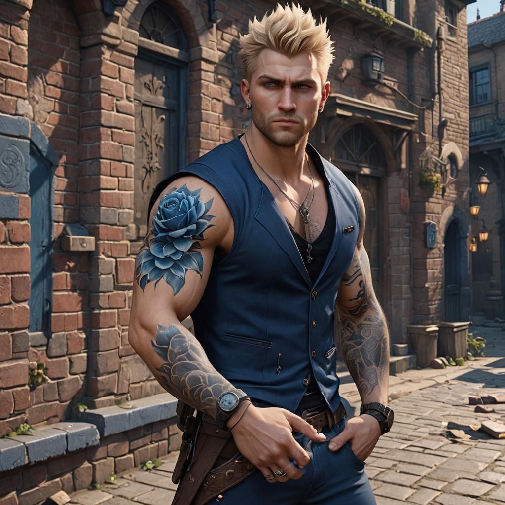 Handsome Thief with Rose Tattoo: Fantasy Concept Art