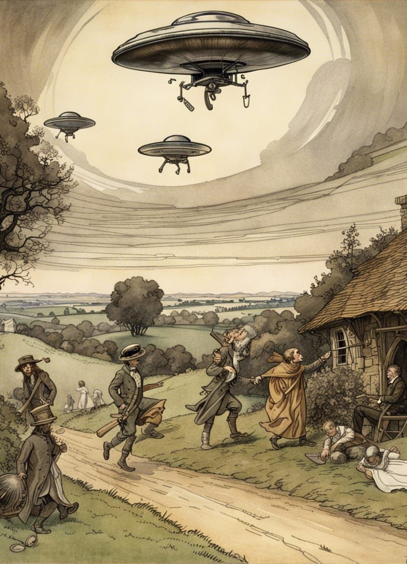 Aliens Abduct Humans in English Countryside