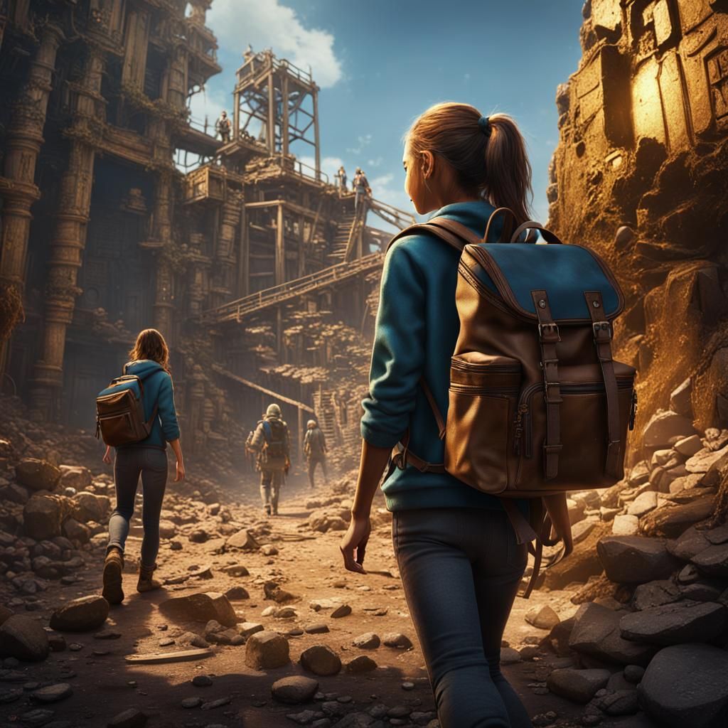 Teenager Enters Abandoned Gold Mine: Matte Painting