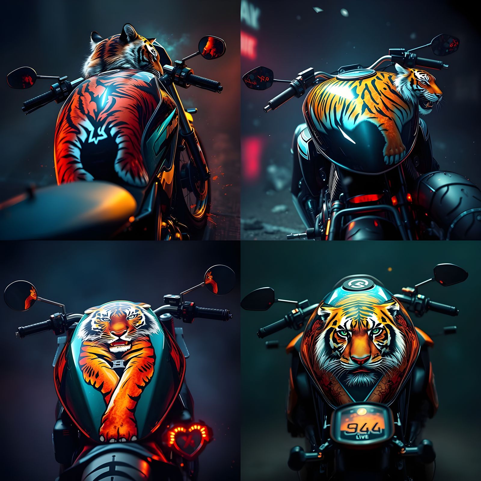 Tiger Motorcycle: Dynamic Lighting Concept Art