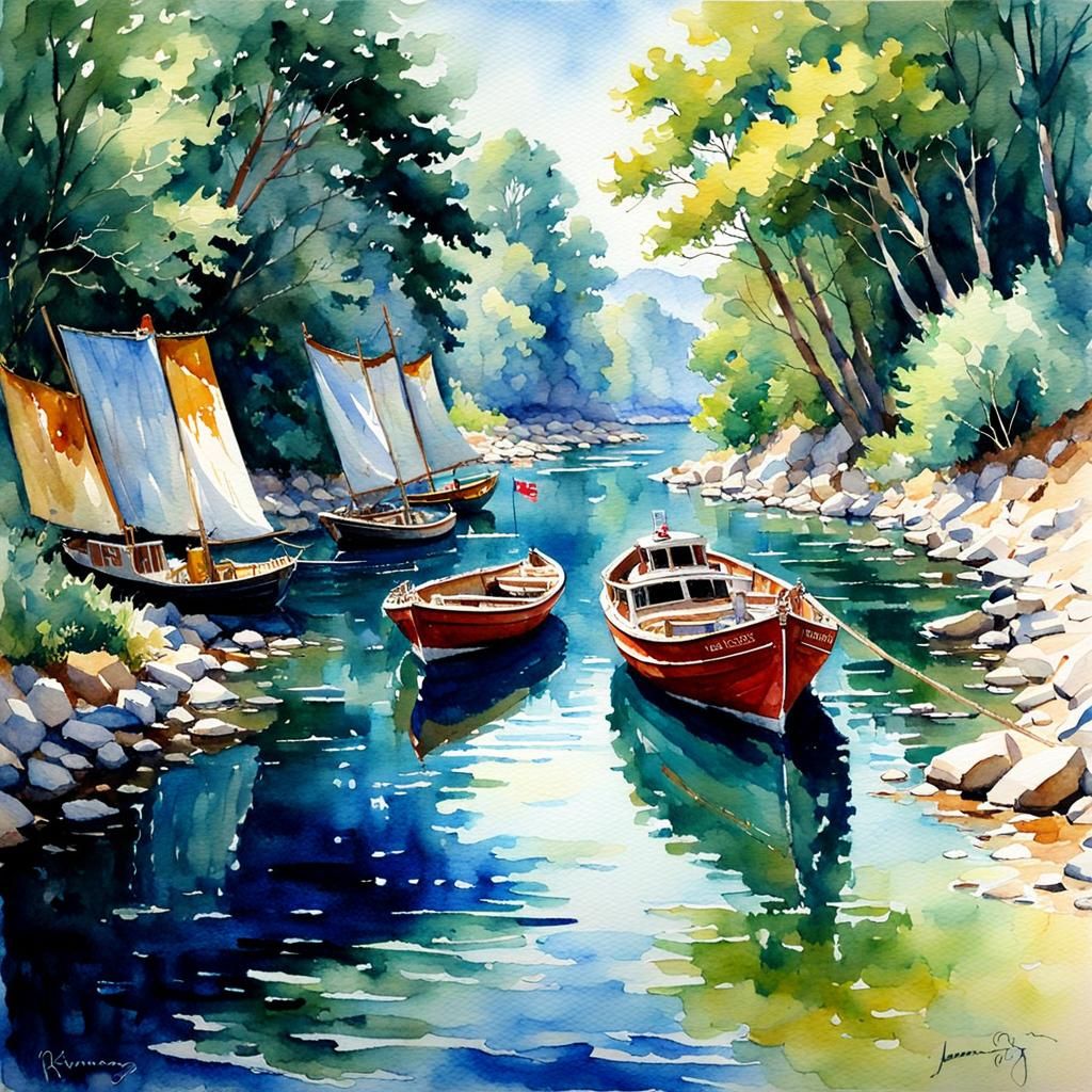 Summer Travel: Watercolor Oil Painting