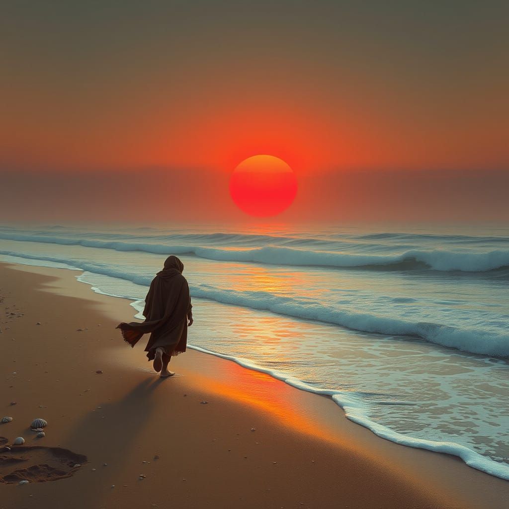 Ethereal Sunset on a Mystical Beach