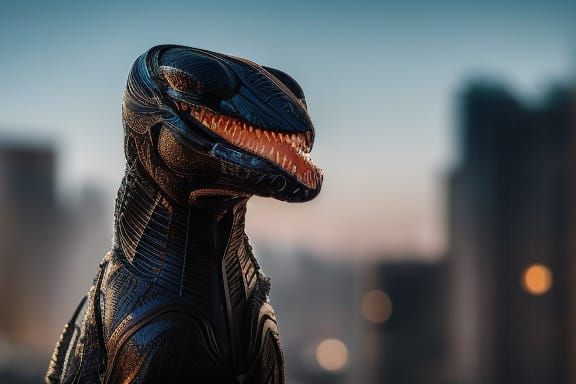 Venom Symbiote Bonding with Host: Photorealistic Image