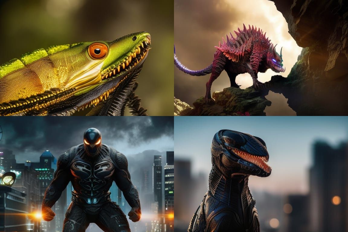 Venom Symbiote Bonding with Host: Photorealistic Close-Up