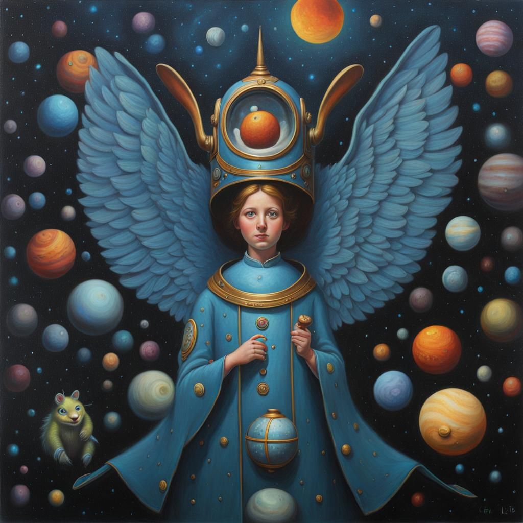 Surreal Figure Emerging from Abstract Landscape