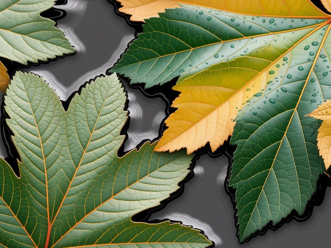 Vibrant Autumn Leaves in Close-Up