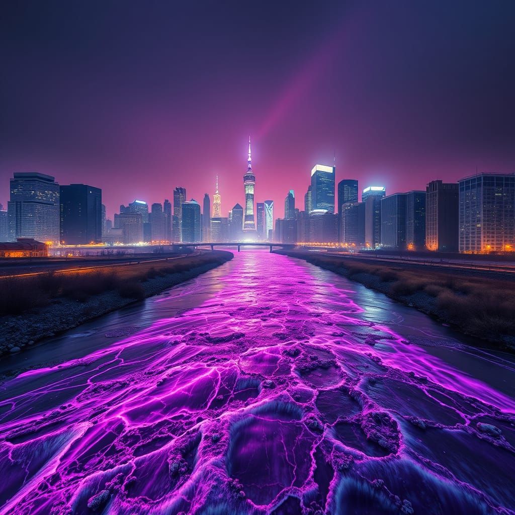 Ethereal Cityscape at Dusk