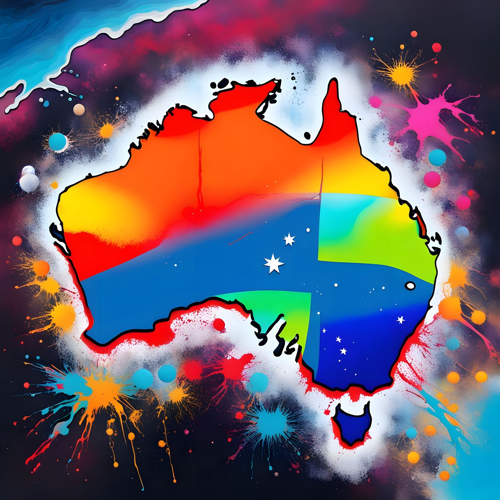 Australia From Space: Vibrant Graffiti Art