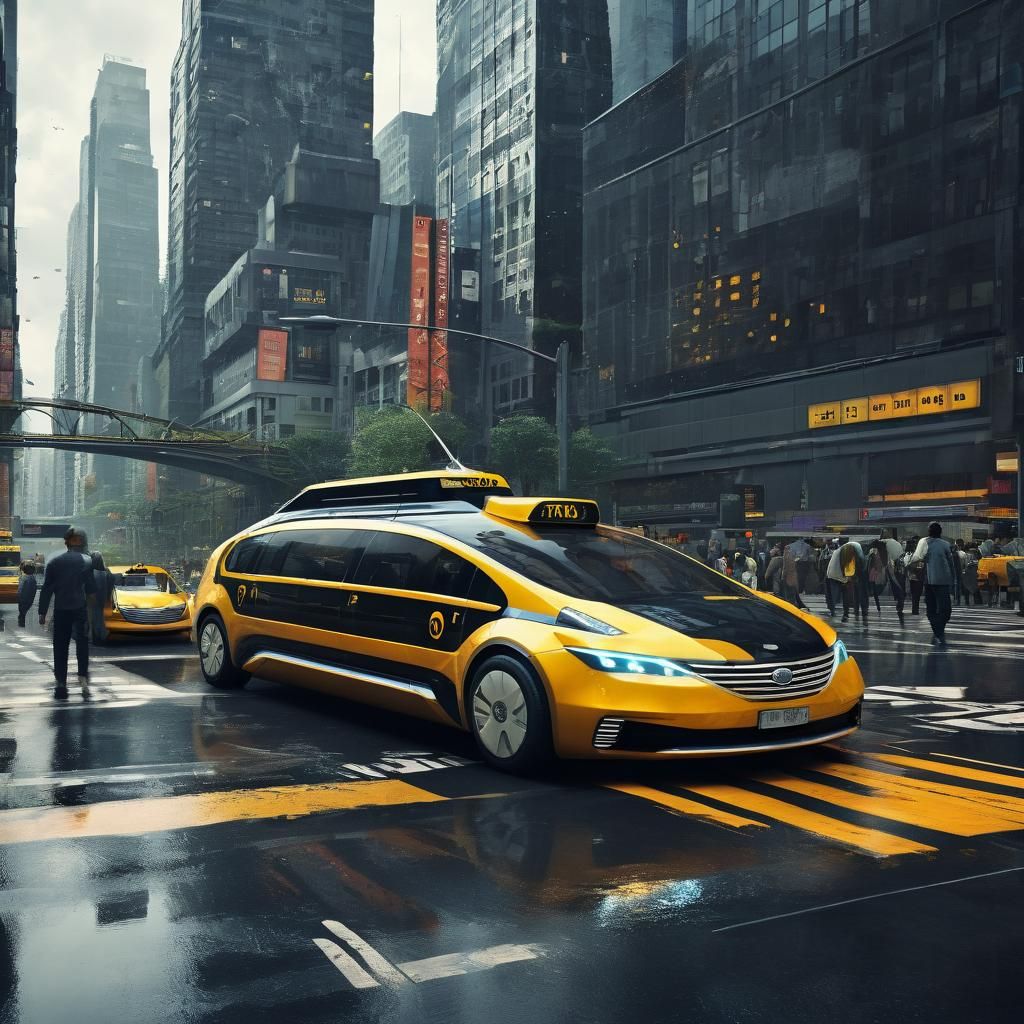 Futuristic Taxi Concept Art: Year 2200