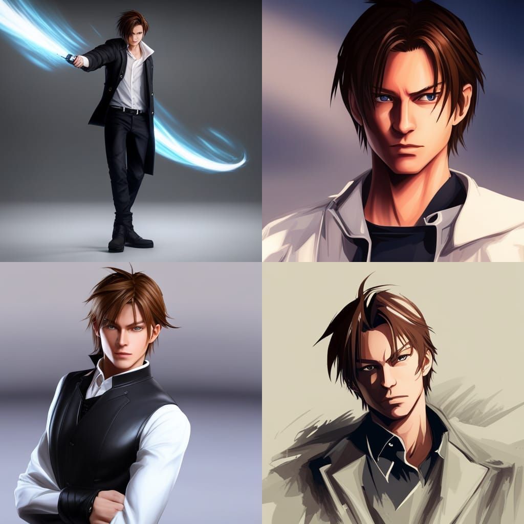 Anime Squall Leonhart with Volumetric Lighting