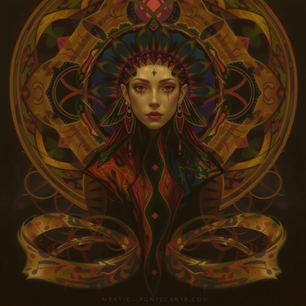 Dynamic Abstract Expressionism with Iridescent Swirls