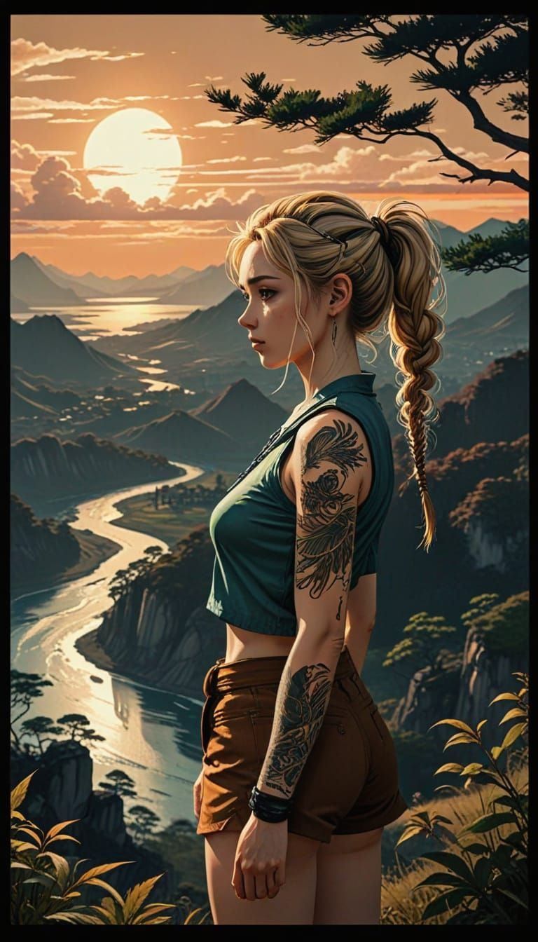 Anime Illustration: Bird's-Eye View in 1980s Style